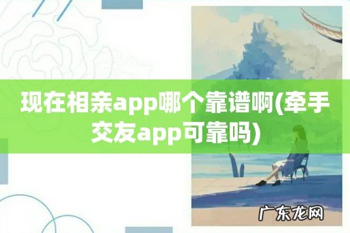 牵手交友app可靠吗 现在相亲app哪个靠谱啊
