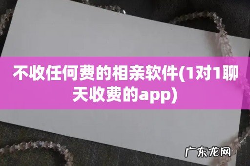 1对1聊天收费的app 不收任何费的相亲软件