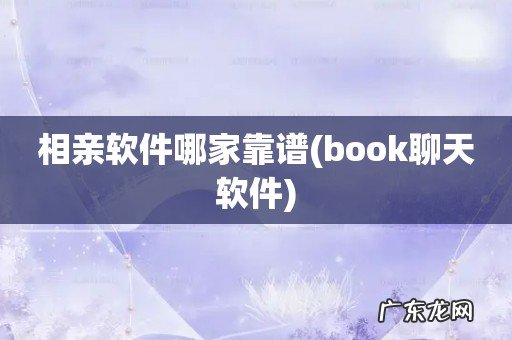 book聊天软件 相亲软件哪家靠谱