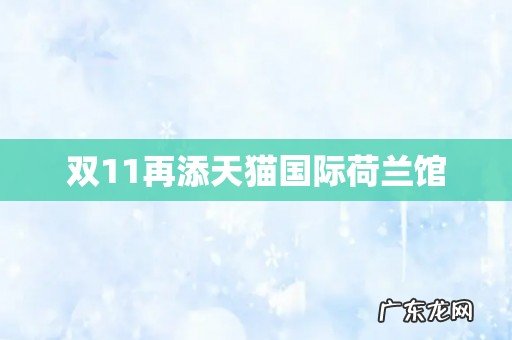 双11再添天猫国际荷兰馆