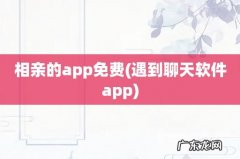 遇到聊天软件app 相亲的app免费