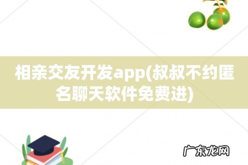 叔叔不约匿名聊天软件免费进 相亲交友开发app