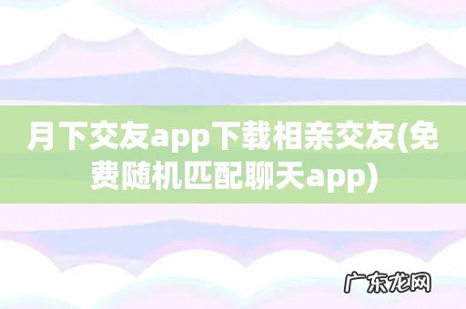 免费随机匹配聊天app 月下交友app下载相亲交友