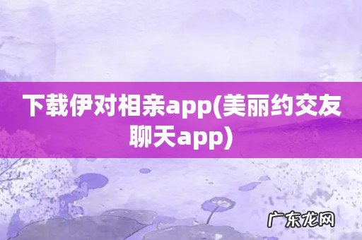 美丽约交友聊天app 下载伊对相亲app