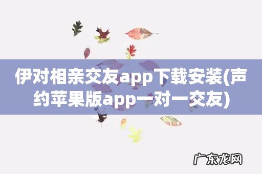 声约苹果版app一对一交友 伊对相亲交友app下载安装