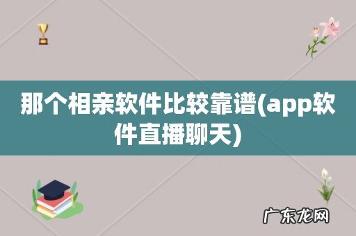 app软件直播聊天 那个相亲软件比较靠谱