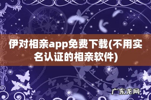 不用实名认证的相亲软件 伊对相亲app免费下载