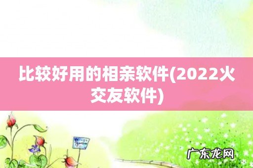 2022火交友软件 比较好用的相亲软件