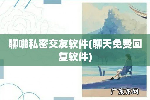 聊天免费回复软件 聊啪私密交友软件