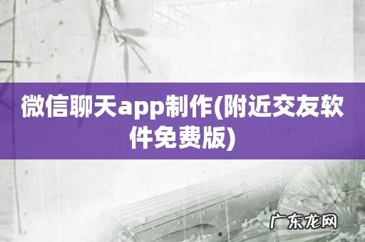 附近交友软件免费版 微信聊天app制作