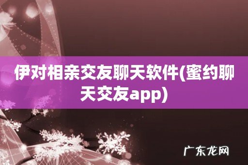 蜜约聊天交友app 伊对相亲交友聊天软件