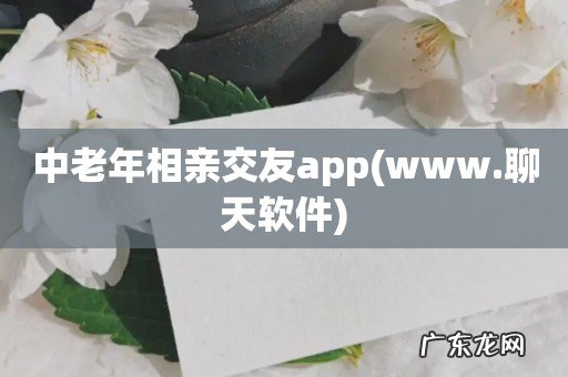 www.聊天软件 中老年相亲交友app