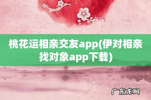 伊对相亲找对象app下载 桃花运相亲交友app