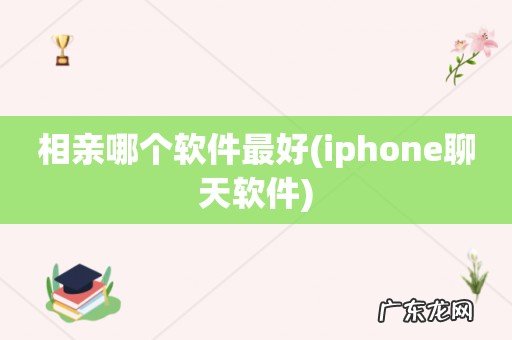 iphone聊天软件 相亲哪个软件最好