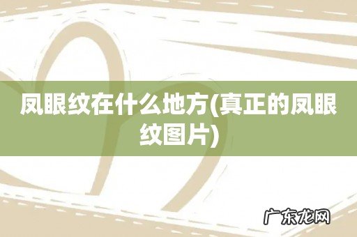 真正的凤眼纹图片 凤眼纹在什么地方