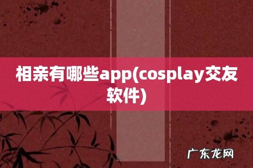 cosplay交友软件 相亲有哪些app