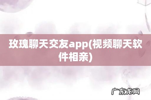 视频聊天软件相亲 玫瑰聊天交友app