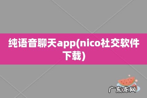 nico社交软件下载 纯语音聊天app