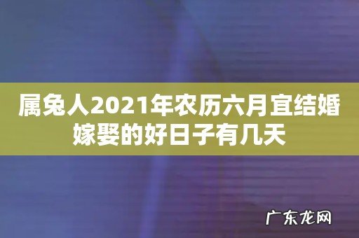 属兔人2021年农历六月宜结婚嫁娶的好日子有几天