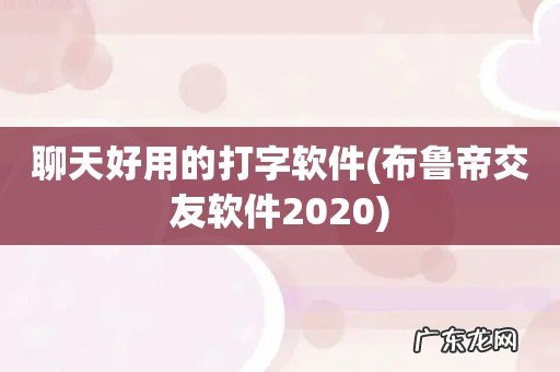 布鲁帝交友软件2020 聊天好用的打字软件