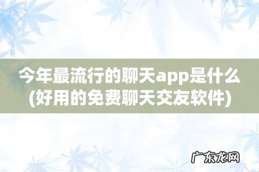 好用的免费聊天交友软件 今年最流行的聊天app是什么