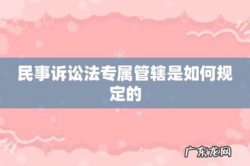 民事诉讼法专属管辖是如何规定的