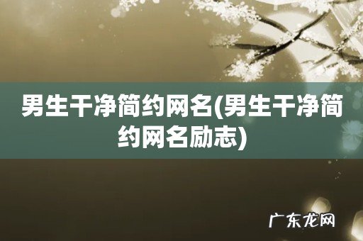 男生干净简约网名励志 男生干净简约网名