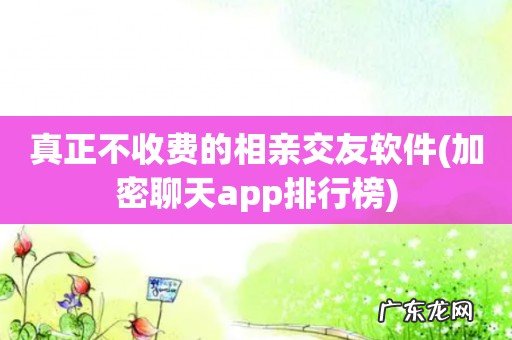 加密聊天app排行榜 真正不收费的相亲交友软件