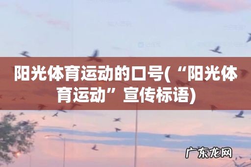 “阳光体育运动”宣传标语 阳光体育运动的口号