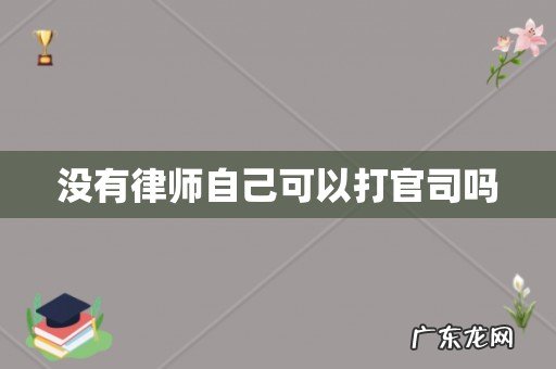 没有律师自己可以打官司吗