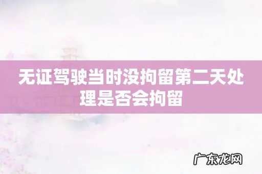 无证驾驶当时没拘留第二天处理是否会拘留