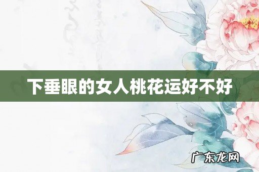下垂眼的女人桃花运好不好