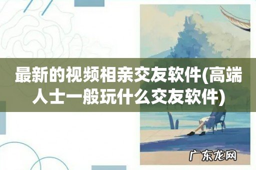 高端人士一般玩什么交友软件 最新的视频相亲交友软件