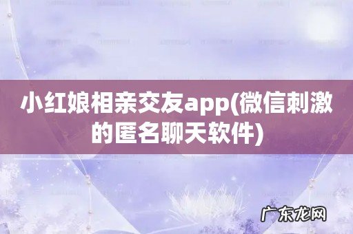 微信刺激的匿名聊天软件 小红娘相亲交友app