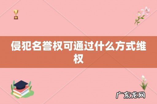 侵犯名誉权可通过什么方式维权