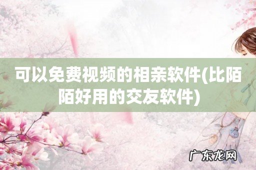 比陌陌好用的交友软件 可以免费视频的相亲软件