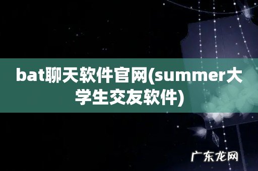 summer大学生交友软件 bat聊天软件官网