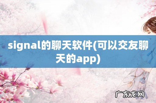 可以交友聊天的app signal的聊天软件
