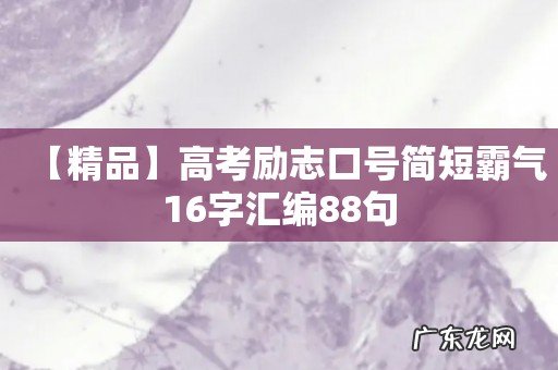 【精品】高考励志口号简短霸气16字汇编88句