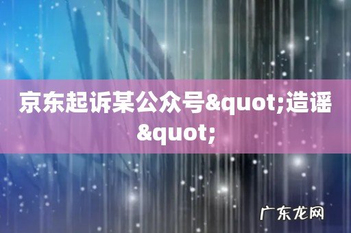 京东起诉某公众号"造谣"