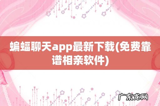 免费靠谱相亲软件 蝙蝠聊天app最新下载