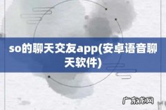 安卓语音聊天软件 so的聊天交友app
