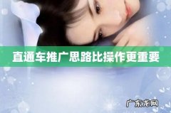直通车推广思路比操作更重要