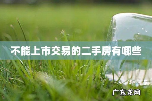 不能上市交易的二手房有哪些