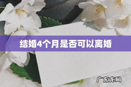 结婚4个月是否可以离婚