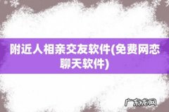 免费网恋聊天软件 附近人相亲交友软件