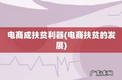电商扶贫的发展 电商成扶贫利器