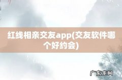 交友软件哪个好约会 红线相亲交友app