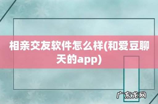 和爱豆聊天的app 相亲交友软件怎么样