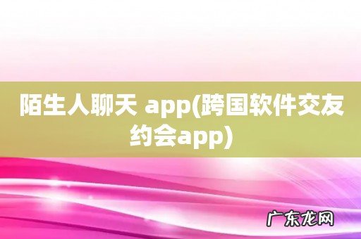 跨国软件交友约会app 陌生人聊天 app